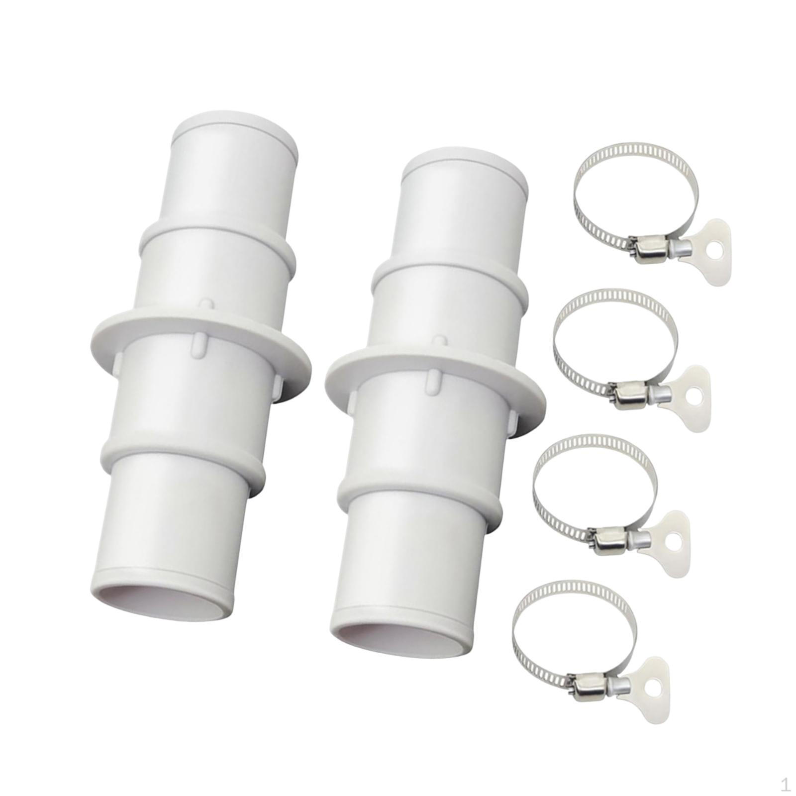 

2 Pieces Pool Hose Adapter Connector Coupling Parts Accessories High Performance Heavy Duty белый