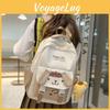 Cute Nylon Animal Print Backpack For Boys And Girls Schoolbag With Arc Straps