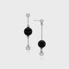 [Silver] Pomona Drop Earrings (Onyx) E117