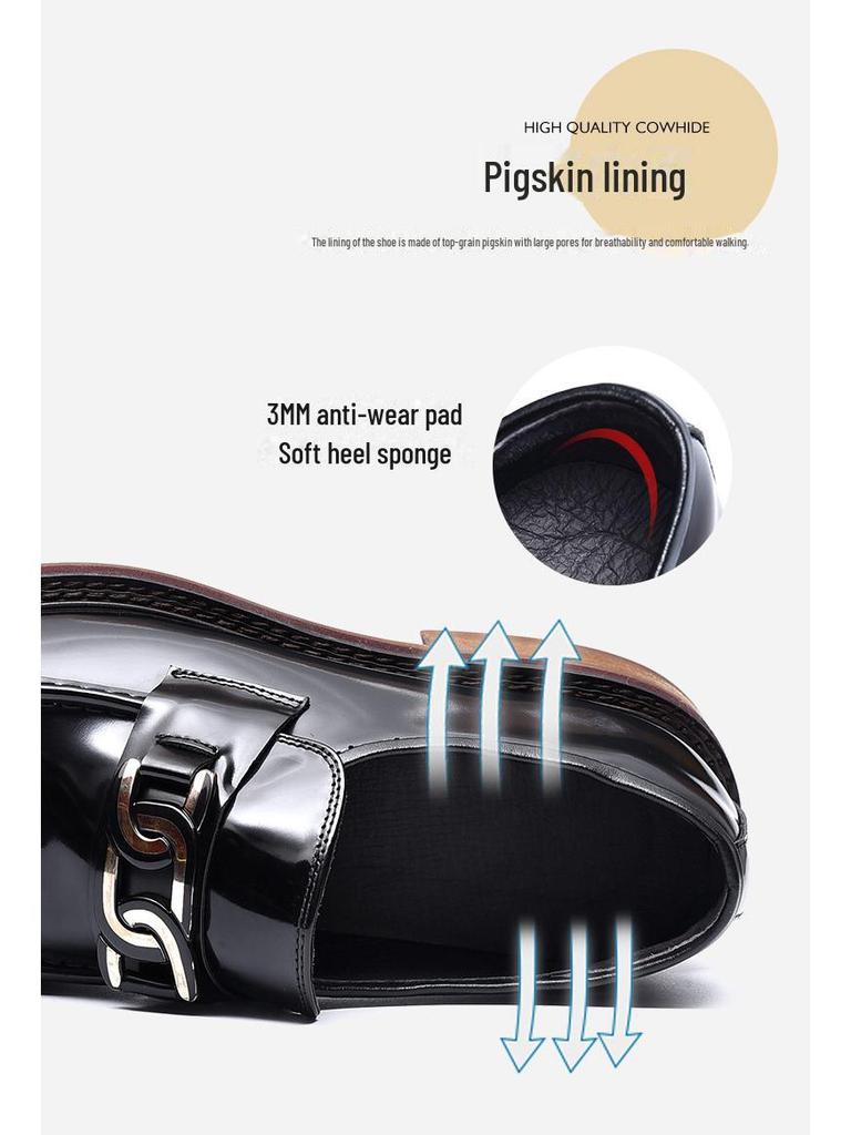 Męskie mokasyny wsuwane VIP z prawdziwej skóry, biznesowo-casualowe, z grubszymi podeszwami z bydlęcej skóry