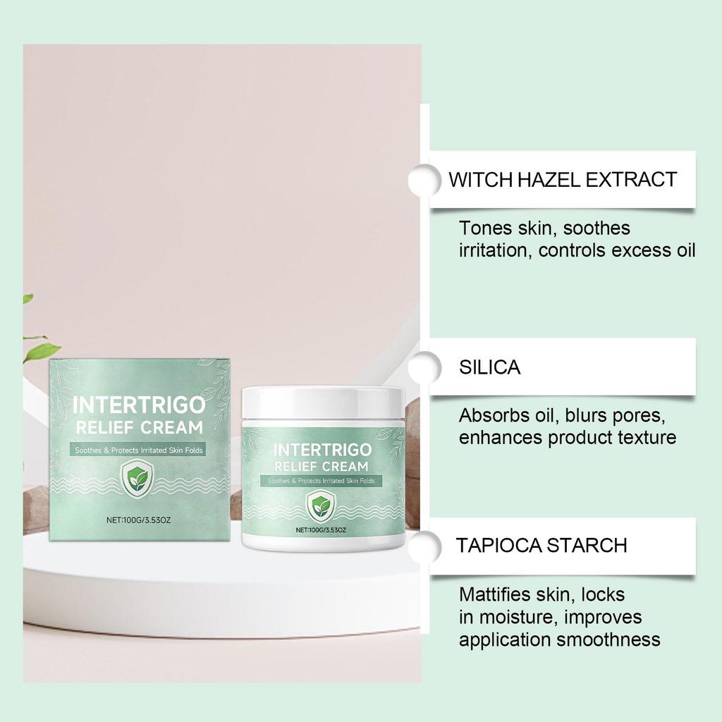Crema Sollievo Intertrigine 100g - Lenisce e Protegge le Pieghe della Pelle Irritata, Crema per la Cura della Pelle