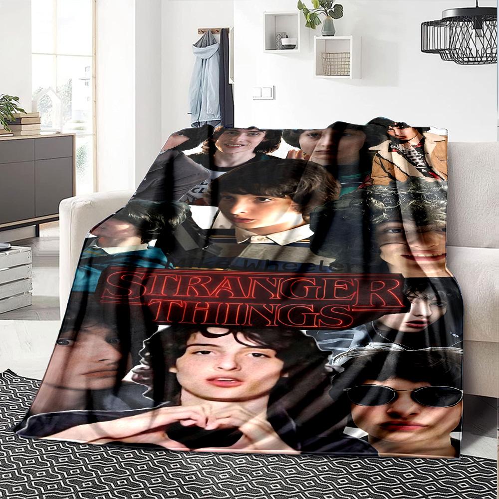 1pc Stranger Things Shadows Tomorrow Flannel Blanket,Ultra Soft Warm Plush Throw for Home Bedroom Bed Sofa Cover Camping Picnic Gift Y72432