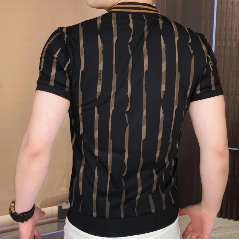 Herren Sommer Kurzarm Design Reißverschluss Strickjacke mit Rundhals - Stylisches Leichtes Sportliches Oberteil