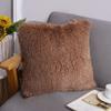 Fluffy Square Cushion Plush Pillow Cover With Soft Coral Fleece Back And Vibrant Colors For Sofa And Bed Decor