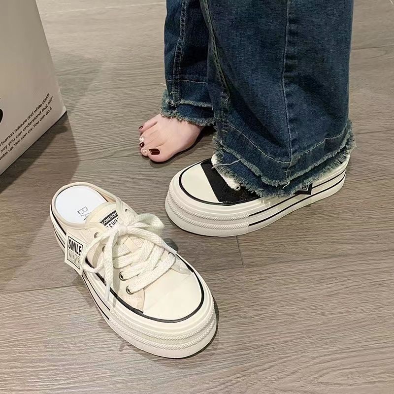 Thick-soled non-slip slippers ins tide spring new bag head half slippers wear lazy shoes