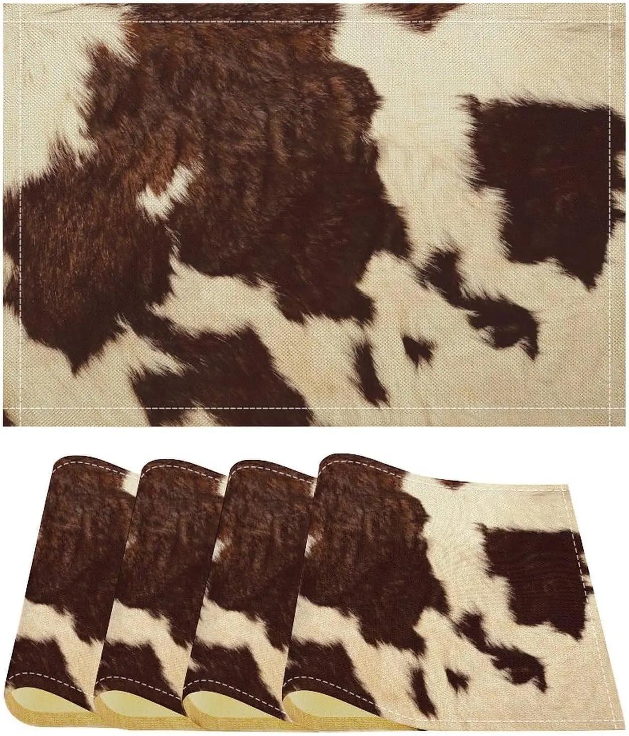 

Ретро-сільський стиль Килимок під тарілку з абстрактним етнічним племінним геометричним текстурним принтом Килимок для сімейного обіднього столу Теплоізоляція 8PC-32X42cm