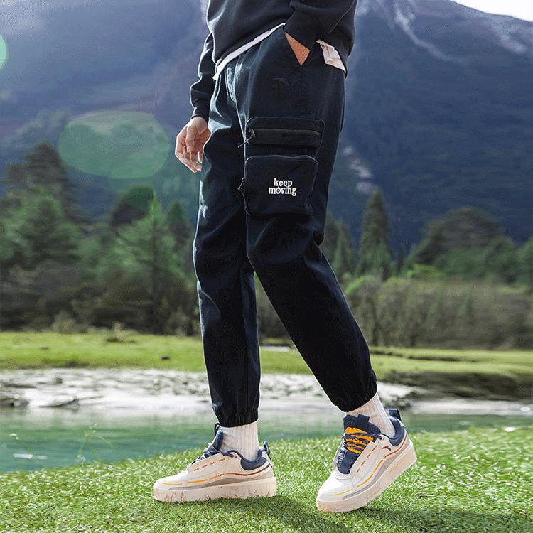 Anta Dominator Series Multi-Pocket Woven Cuffed Casual Pants Men Bottoms Black 152218501-3