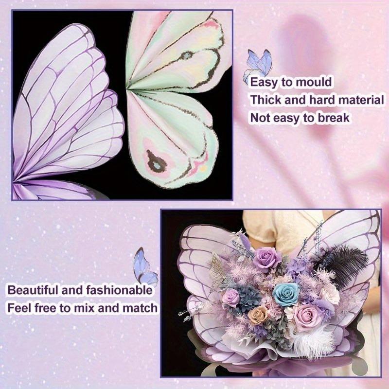 20 Stück Schmetterlings-Blumen-Geschenkpapier Premium-Verpackungsbögen für Blumensträuße für Blumengeschäft Hochzeitsfeier Dekoration Zubehör