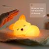 Child Safe Night Lamp Pink Fox Light Soft Silicone Touch 2-Level Dimmable Rechargeable Forest Theme Kids Bedroom Decor Stress Relief Sensory Toy