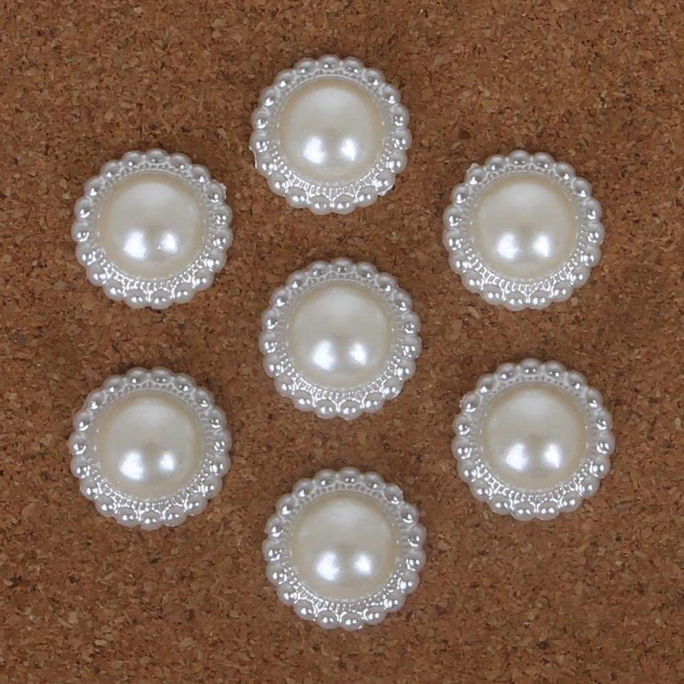 20-200Pcs Ivory Flatback Half Round Pearl Craft ABS Resin Imitation Pearl Resin Scrapbook Beads For DIY Decoration Handmade Craft Accessories