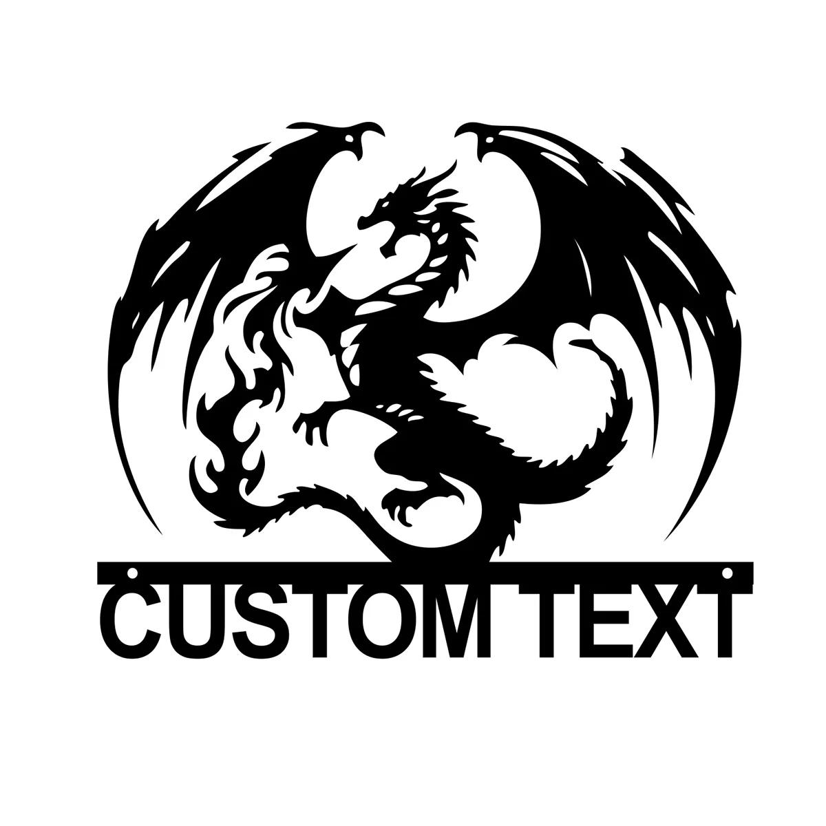 Metal Dragon Wall Art, Gothic Fantasy Decor, Mythical Creature Sign, Dragon Lover Gift, Home Room Decoration чёрный