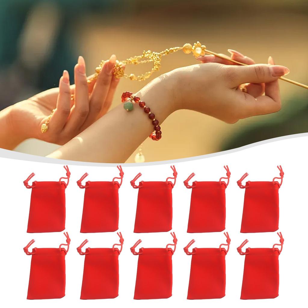 Wedding Velvet bag Party Favor Pouch Red Candy Holiday