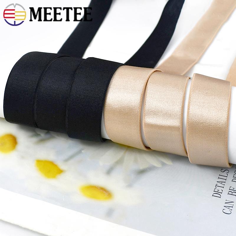 Meetee 5/10/20M 6-30mm Elastic Band Spandex Underwear Stretch Webbing Tape Clothes Drawstring Strap Bra DIY Garment Belt Bands