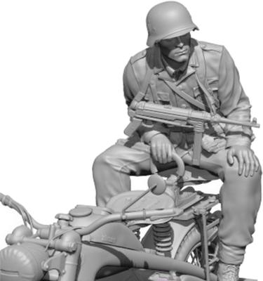 Solmodel WWII German KS750 Crew Rear Seat Soldier 3D Printer Kit MM882 1/35 2, (for Solmodel) (People)