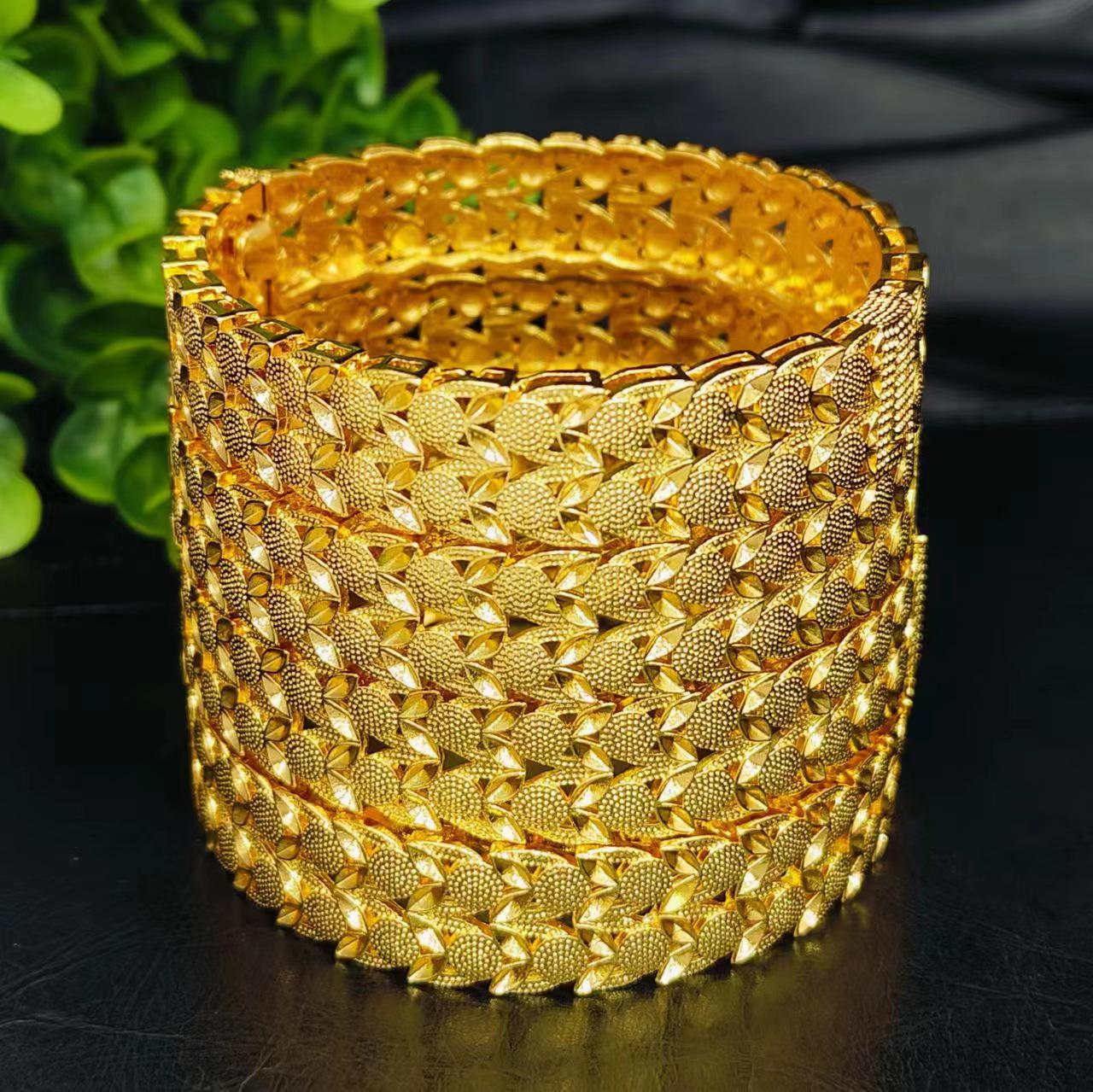 

24K Gold Plated Dubai Bridal Bracelet for Women 24K Gold Plated