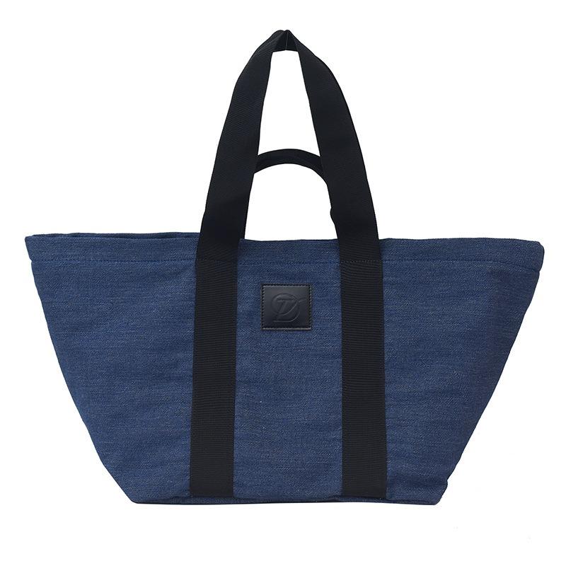 

Повседневная джинсовая сумка большой вместимости женская новая легкая и универсальная сумка через плечо для поездок на работу портативная сумка-тоут small темно-синий