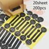 200pcs New Long Style Hand Made Black Handmade Cake Packaging Sealing Label Carft Paper Sticker Baking Diy Gift Box Stickers