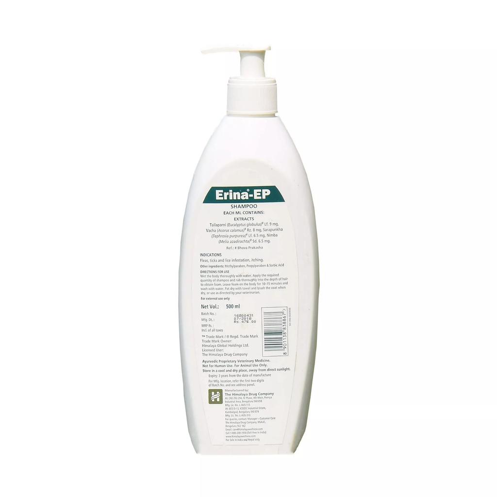 Erina-EP: šampon pro kočky a psy proti blechám, klíšťatům a vším (500 ml), Erina-EP šampon, Himalaya