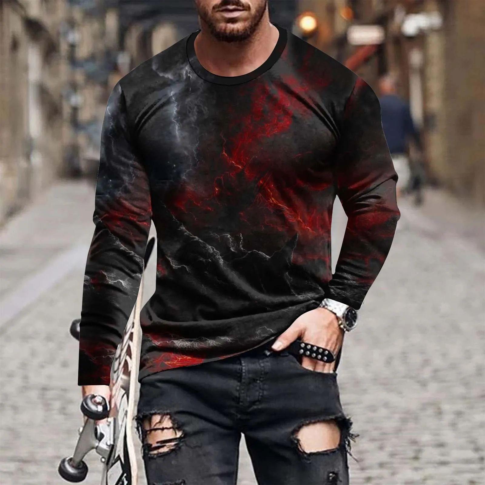 

Футболка с длинным рукавом Fashion Street Personality Man Spiderweb Halloween Hd 3D Printed Plus Size Loose Comfortable Jumper 5XL