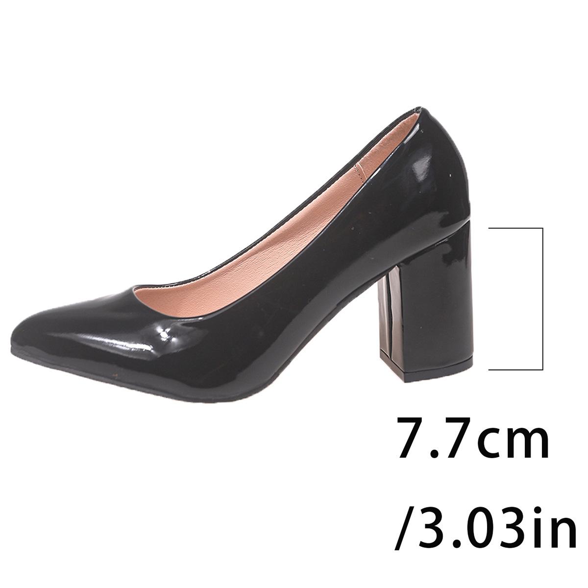 

Pointed high heels women s new French commuter single shoes thick heel professional dress black shoes 42 чёрный