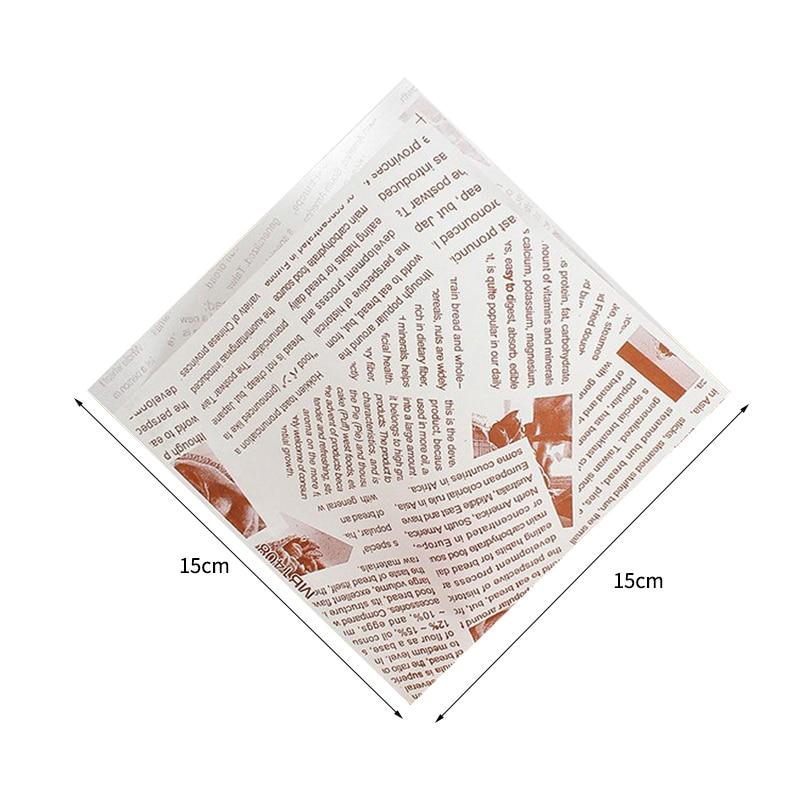 100pcs Hamburg Triangular Baking And Oil Proof Bags Donut Bakery Baking Food Packing Hand Wrapped Oilproof Kraft Bag