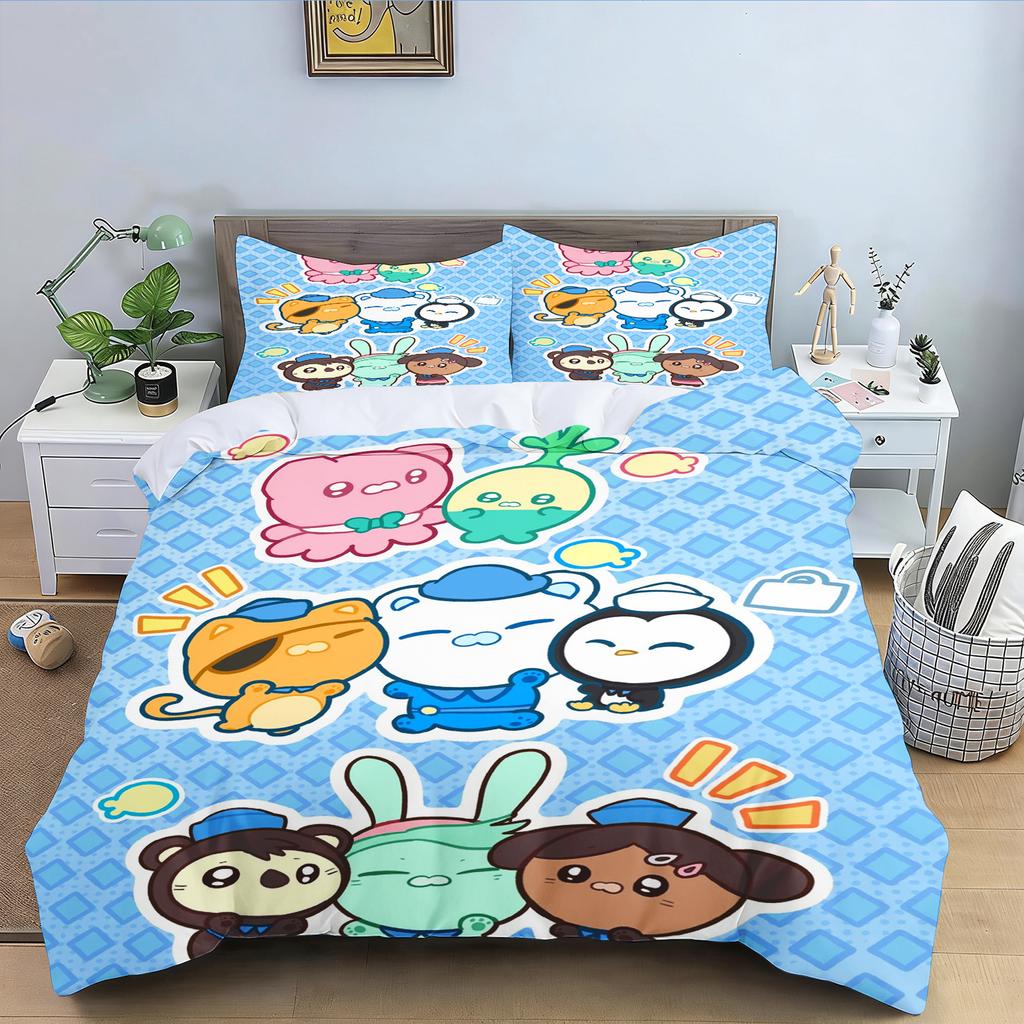 Octonauts Bedding Set Simba Anime and Cartoon 3D Children'S Duvet Cover Set King Size Bedroom Comforte Cute Printed