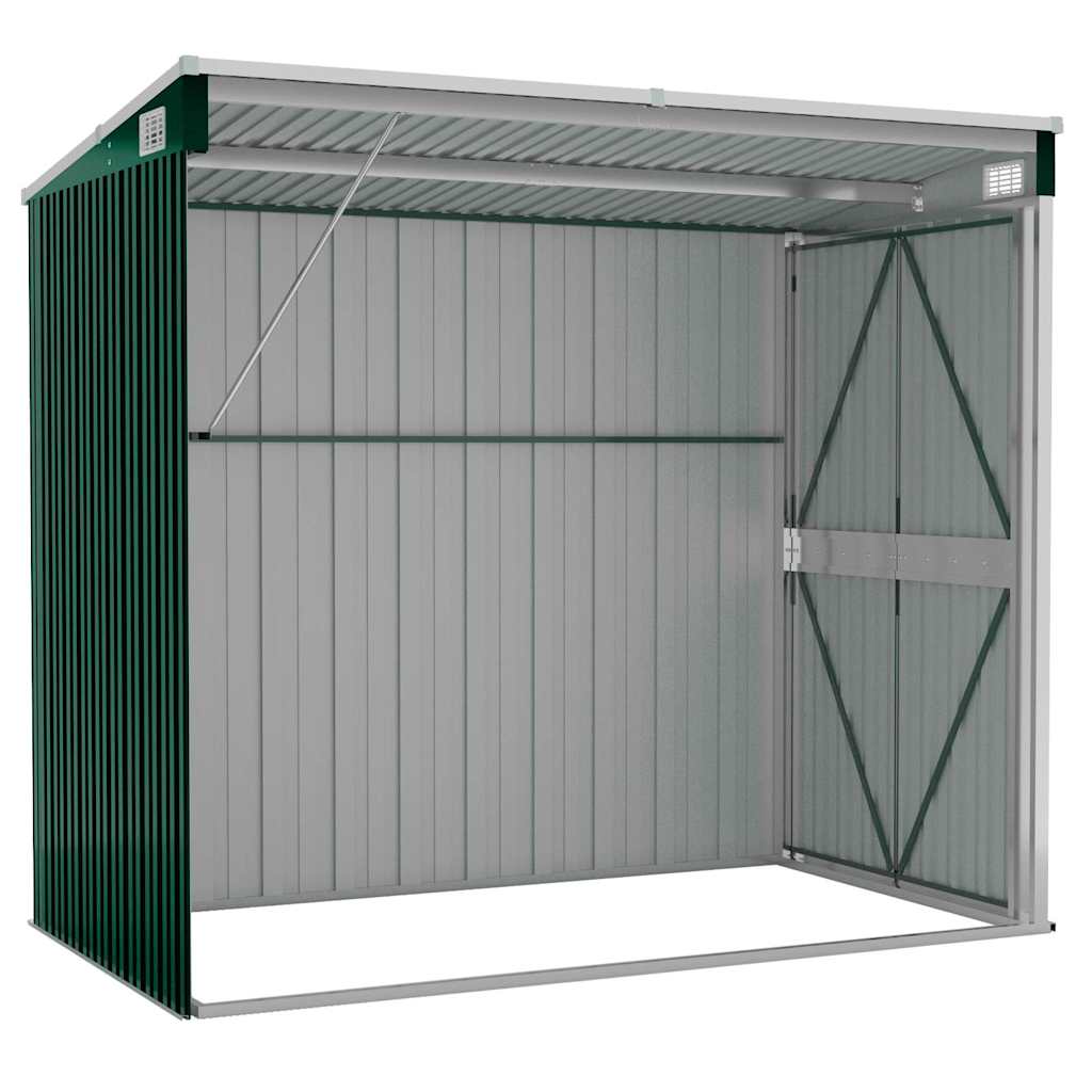 vidaXL Anbauschuppen Grün 118x194x178 cm Verzinkter Stahl