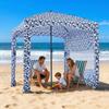 VEVOR Beach Cabana, 1.83 x 1.83 m Beach Canopy with Side Wall, UPF 50+ Protection Easy Setup Cabana Tent with Sand Pockets