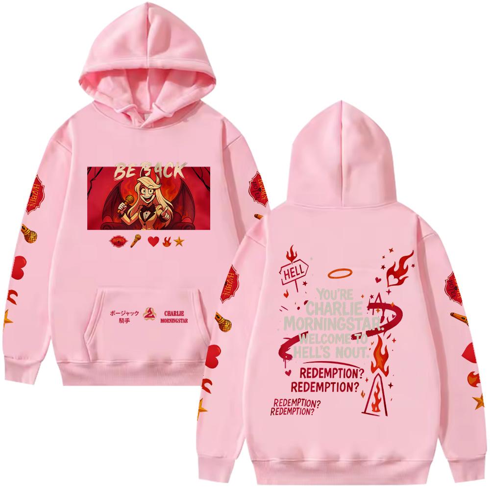 Charlie Morningstar Hoodie HazbinHotel Oversized Unisex Streetwear Funny Cartoon Print Pullovers  Gift Idea Tops Clothing Unisex