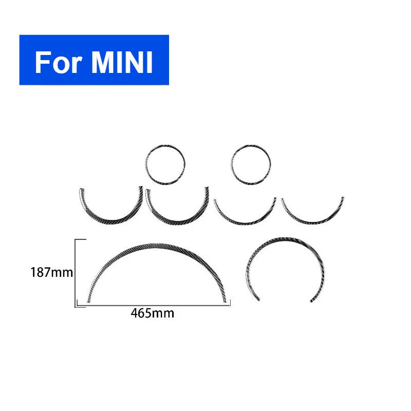 Car Interior Speedometer Radio Air Vents Panel Real Carbon Fiber Sticker For Mini Cooper R56 R55 R57 2007-2010 Accessories Set