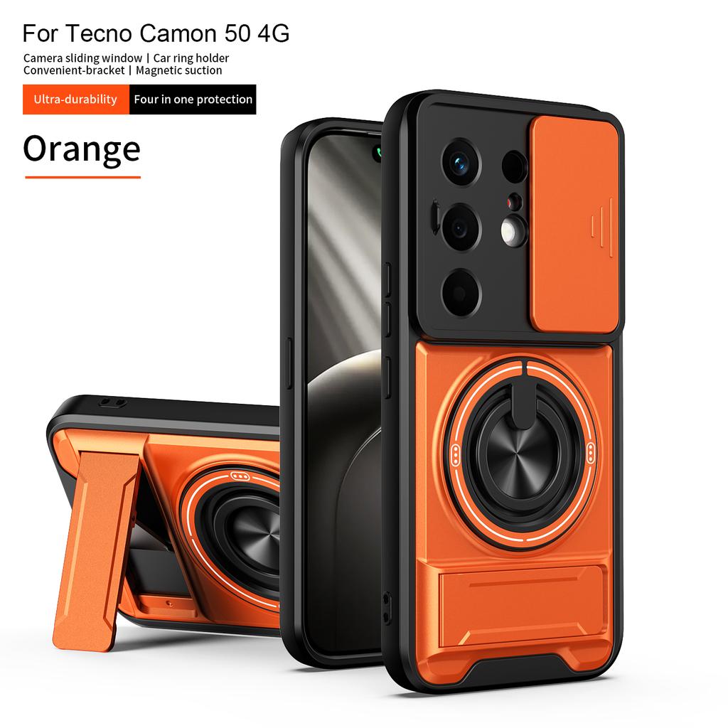 For Tecno Camon 50 Case Tecno Camon 50 4G Cover Magsafe Magnetic Fold Holder Military Armor Camera Protection Cover