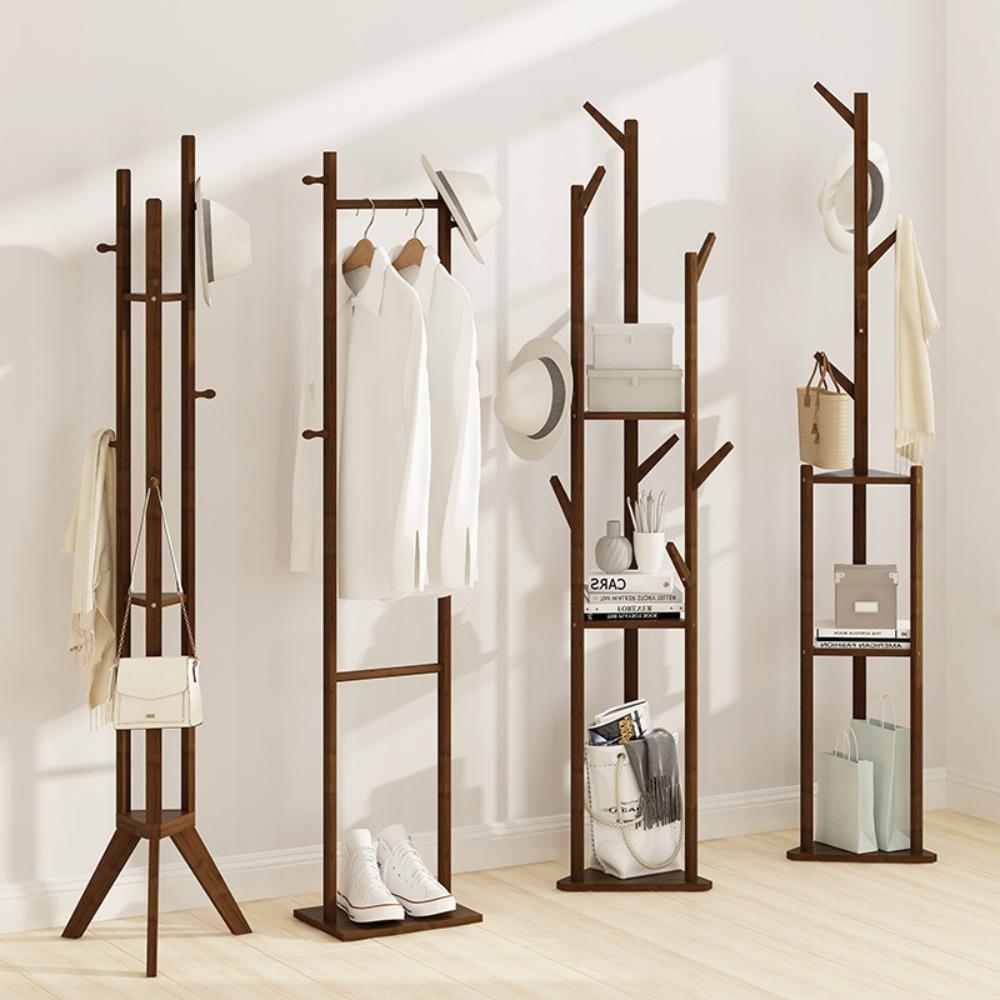 Vertical Clothes Rack Simple Clothes Hanger High-capacity Hat Rack To Ground Door Hanger Bedroom Multifunctional Storage Rack