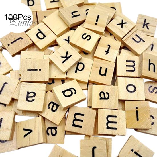 100 шт. деревянные плитки с алфавитом — фото 8