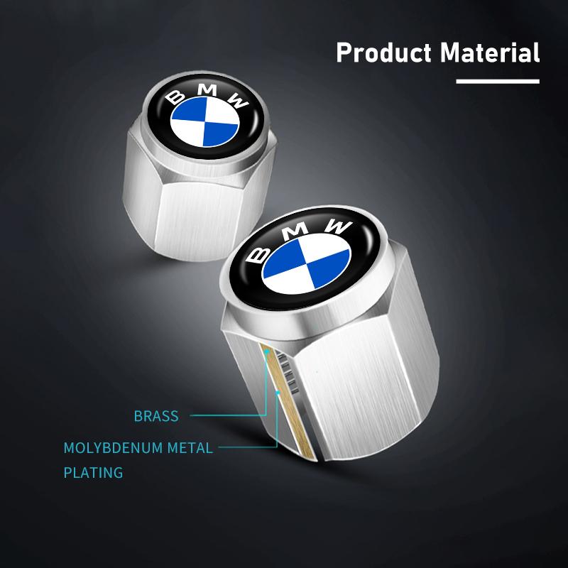 4pcs Car Wheel Valve Cap Dust Protection Cover Theftproof Stem For BMW M Sport M2 M3 M4 M5 M6 E46 E90 E60 F10 F20 E87 X3 X6