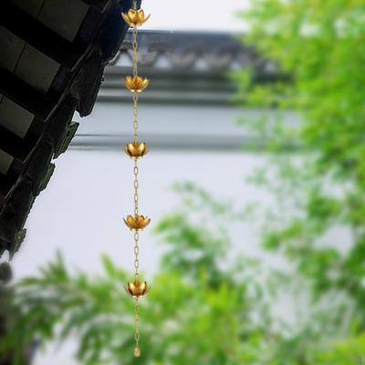 120cm Łańcuch deszczowy Lotus Flower do rynien, odwadniacz, kubki do przelewania, łapacz wody do kąpieli dla ptaków