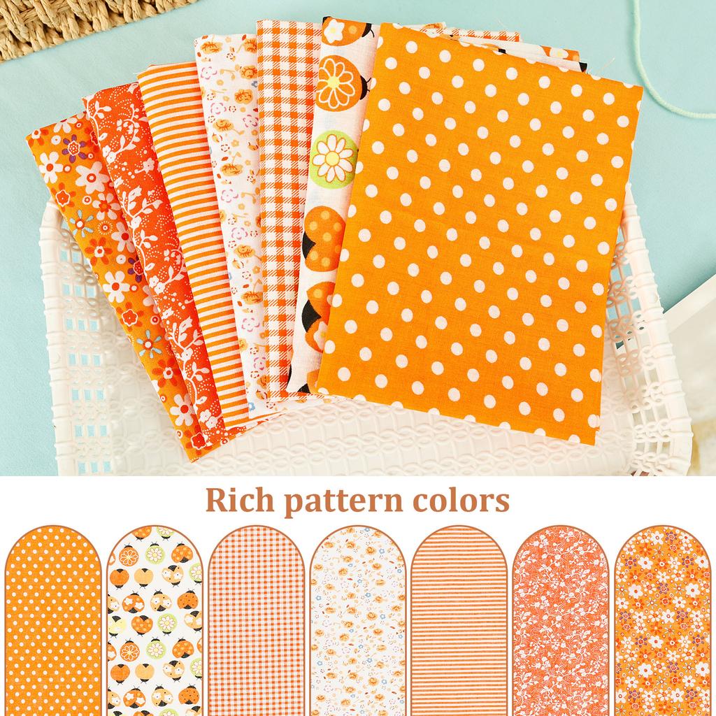 14Pcs Quilting Cotton Fabric Squares Sheets Pre-Cut Mixcolor Design Printed Floral Craft Fabric for DIY Sewing Craft Patchwork