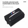 DJSA5 Car Tissue Box Suede Tissue Storage Bag For BMW M E60 G30 G20 G05 E60 G26 E39 E36 Car Interior Accessories Kleenex Case Keychain