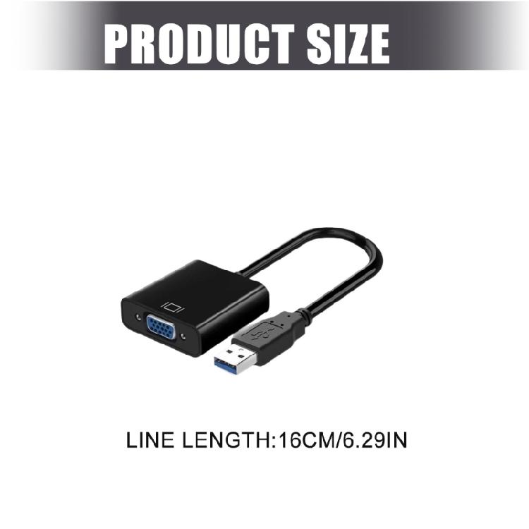 1080P USB3.0 To VGA Cable Adapter USB3.0 Male To VGA Female Video Converter for PC Laptop TV Projector Monitor Accessories