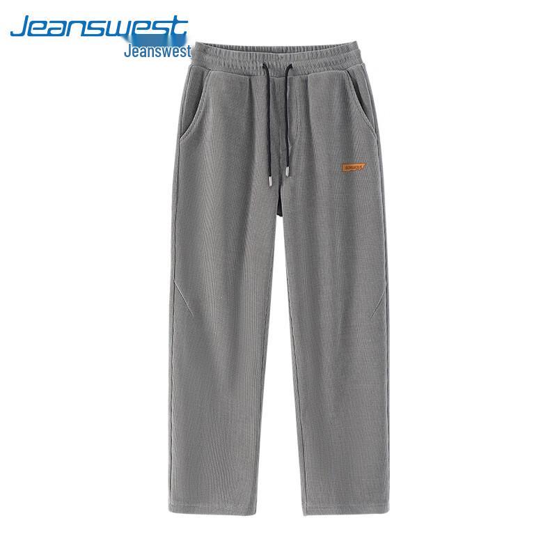 Jeanswest Men's Autumn Chenille Loose Straight Leg Casual Pants