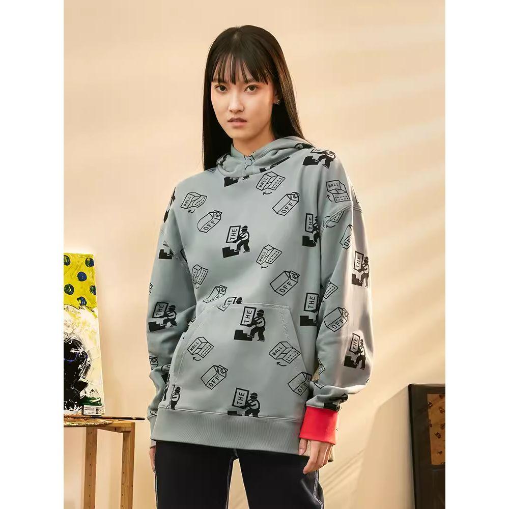 Vans X Kazuki Series All Over Print Pullover Hoodie Men Hoodies Gray VN0A5H6L944