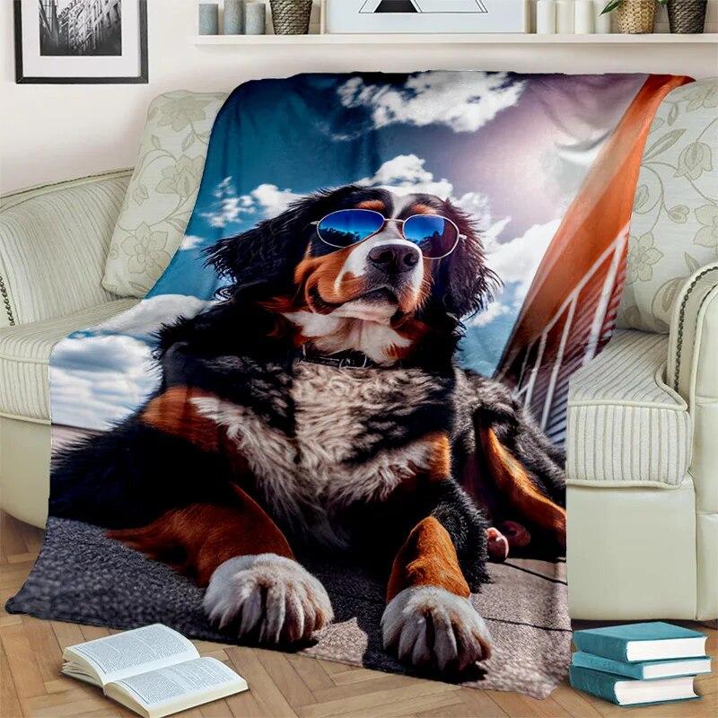 Cute Dog Husky, Samoye, Chihuahua, Koki Pomeranian Cartoon Blanket,Soft Throw Blanket for Home Bedroom Sofa Cover Blanket Kids