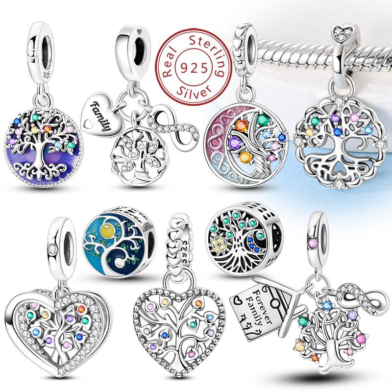Charm Pendant Copper Tree Of Life Love Happy Family Charm Bead Fit Original Bracelet Necklace Diy Jewelry For Women
