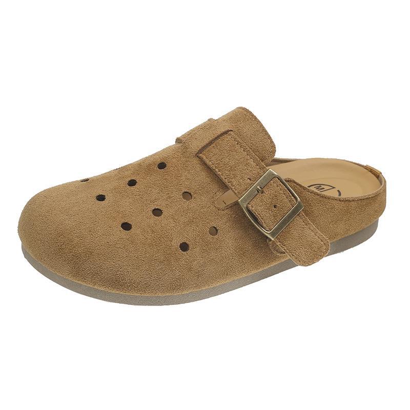 Baotou half slippers women's hole shoes new lazy cool slippers thick soles summer wear a pedal shoes