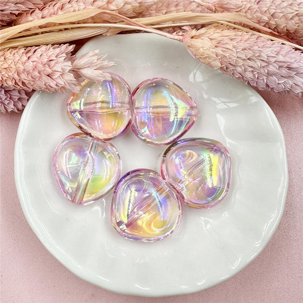 10Pcs 20*19mm For Bracelet Necklace Making Key Chain Peach Heart DIY Jewelry Accessories Acrylic Loose Beads Fashion