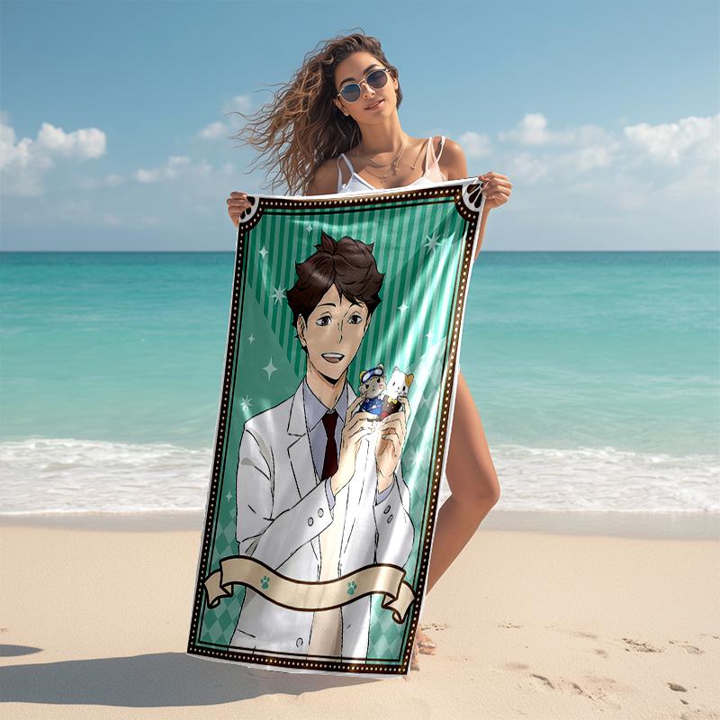 1pc Oikawa Tooru1 Beach Towel, Comfortable and Thick, and Swimming/Bath/Picnic/Camping Towel, Suitable for Seaside Beaches