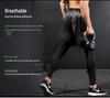 Men's Quick-Dry Stretch Running Tights, Fake Two-Piece, Black/Grey