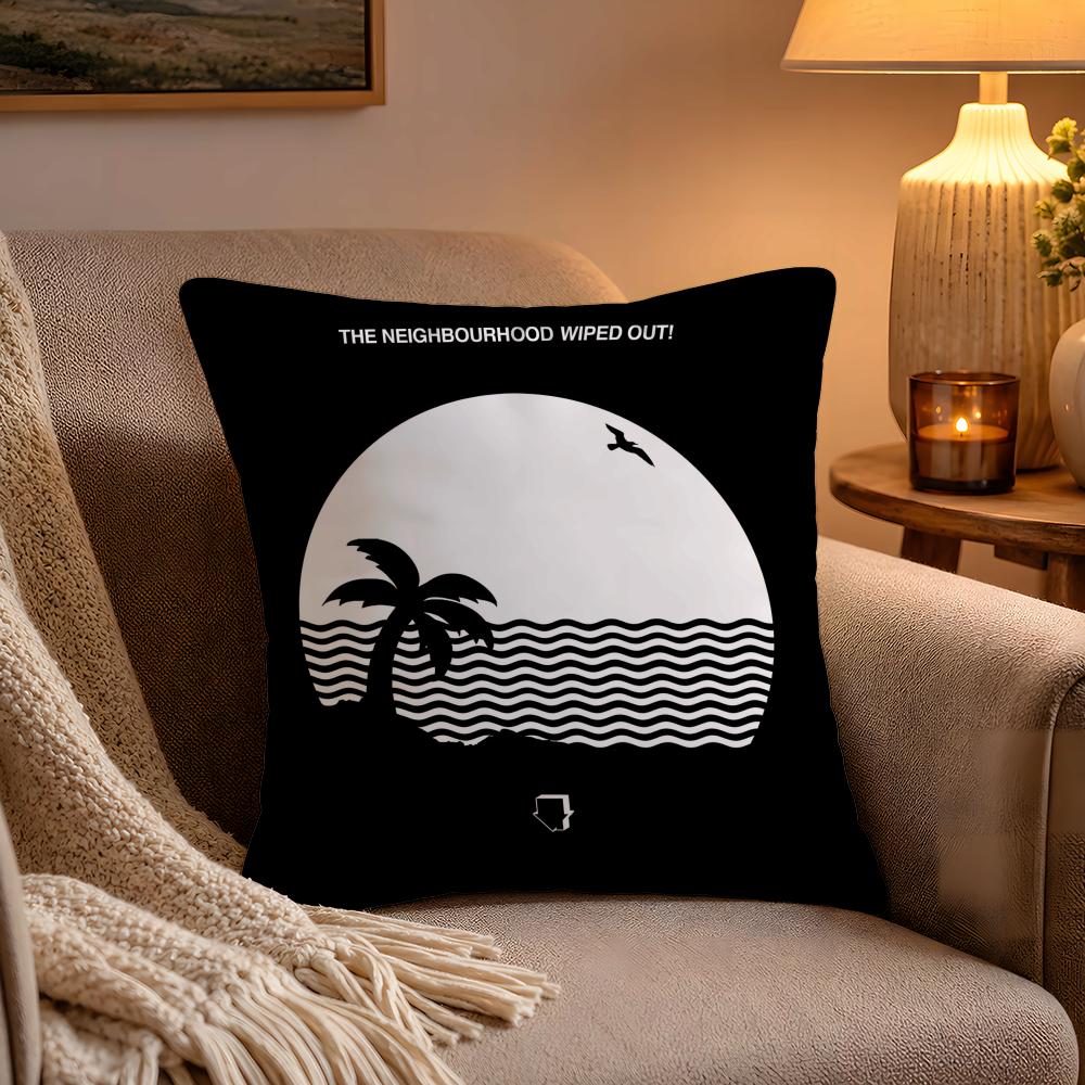 TheNeighbourhood Album Cover Cushion Cover Soft Plush Cushion Cover Double Print And Invisible Zipper For Sofa Home Car Use