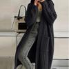 Women's Knit Cardigan with Pockets, Long Thick Sweater Coat