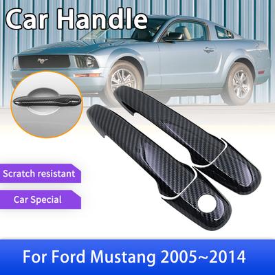 Kolfiberdörrhandtagsskydd för Ford Mustang MK5 S197 2005~2014 Bilskyddstillbehör Dekaler 2006 2007 2008 2009