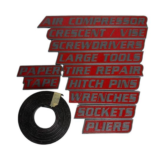 1 Set Magnetic Toolbox Label Easy To Read Reusable 3D Magnetic Tool Chest Organizer Tag Multi-functional Toolboxes Drawers Marker Organization Label